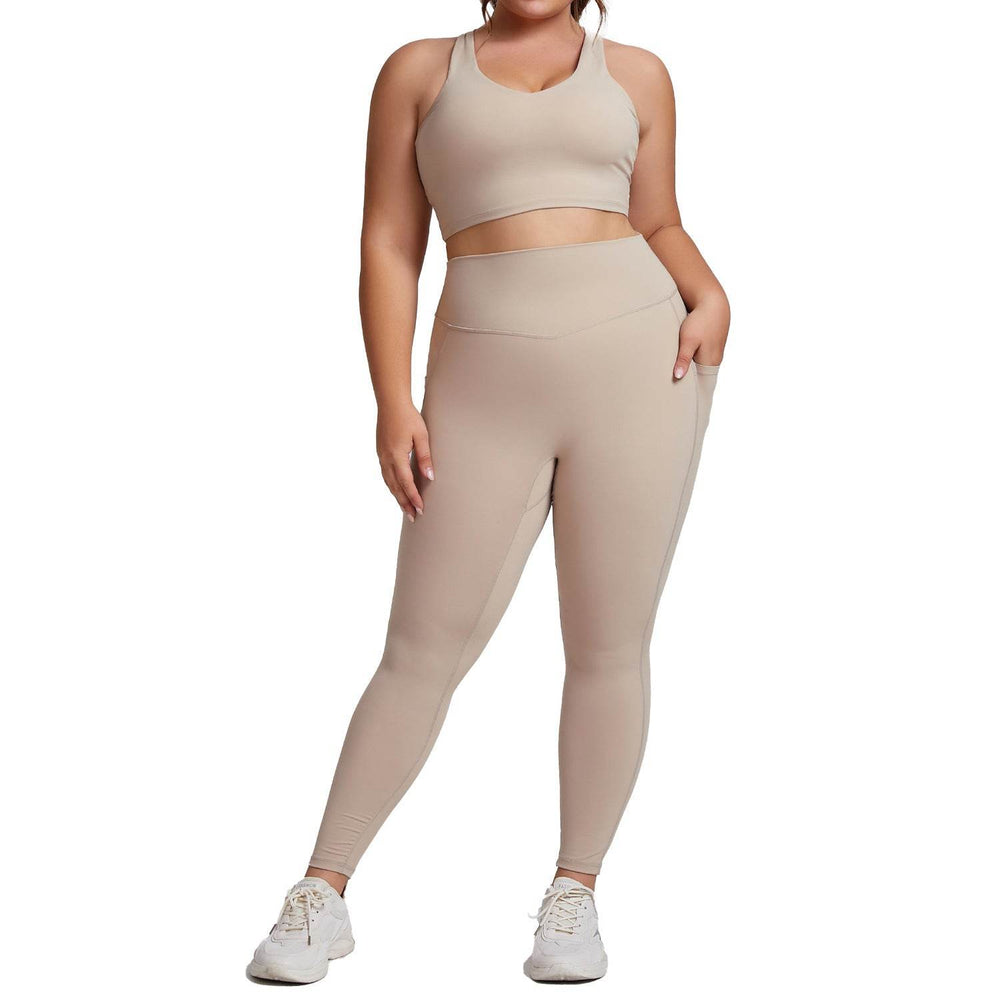 Plus Size Women Sports Workout Gym - Sleeveless Crop and Pant - EX-STOCK Canada