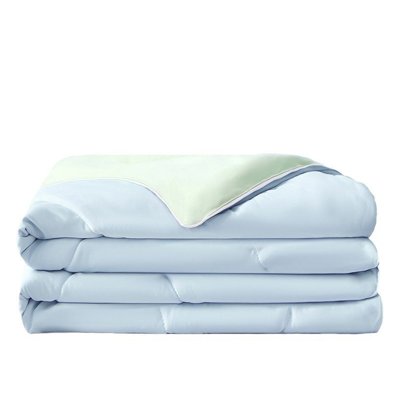 Pure Color Cool Silk Summer Blanket Airable Cover Single Double Summer Ice Cream Ice Silk Summer Quilt Machine Washable Thin Duvet EX-STOCK Canada