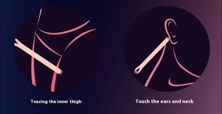 Illustrations of body parts with text on a dark background