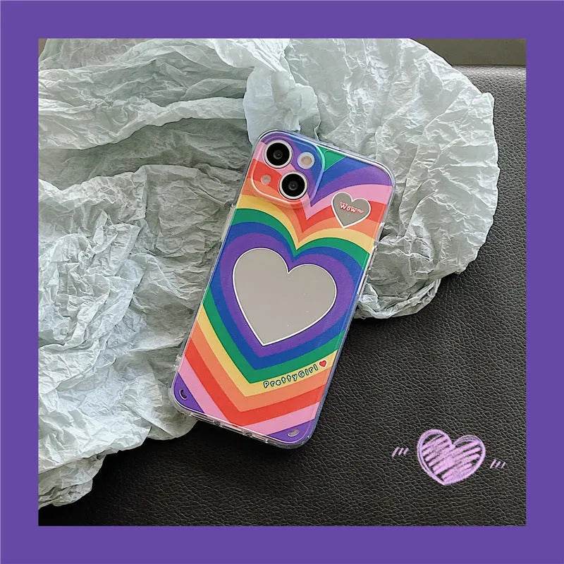 Rainbow Love Mirror Silicone Phone Case - EX-STOCK Canada