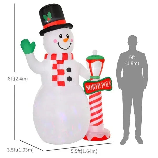 7.9 Feet Christmas Inflatable Snowman Decoration Airblown Lighted For Home Indoor Outdoor Garden Lawn Decoration Party Prop EX-STOCK Canada