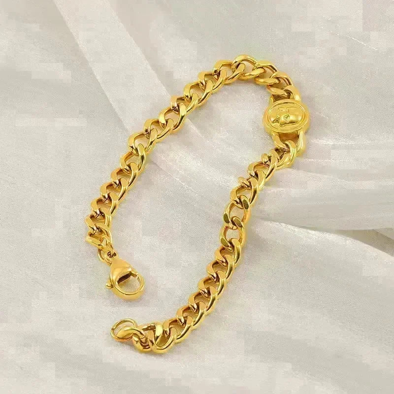 Fashion Stainless Steel Cuban Link Chain Bracelet Numbers - EX-STOCK CANADA