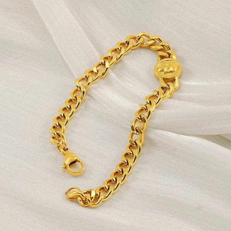 Fashion Stainless Steel Cuban Link Chain Bracelet Numbers - EX-STOCK Canada