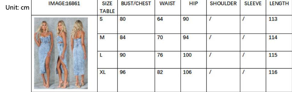 Women's Fashion Personalized Sleeveless Sling Denim Split Midi fitted Dress - EX-STOCK Canada