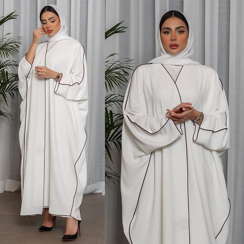 Weiße Patchwork-Plus-Size-Abaya für Frauen - EX-STOCK Canada