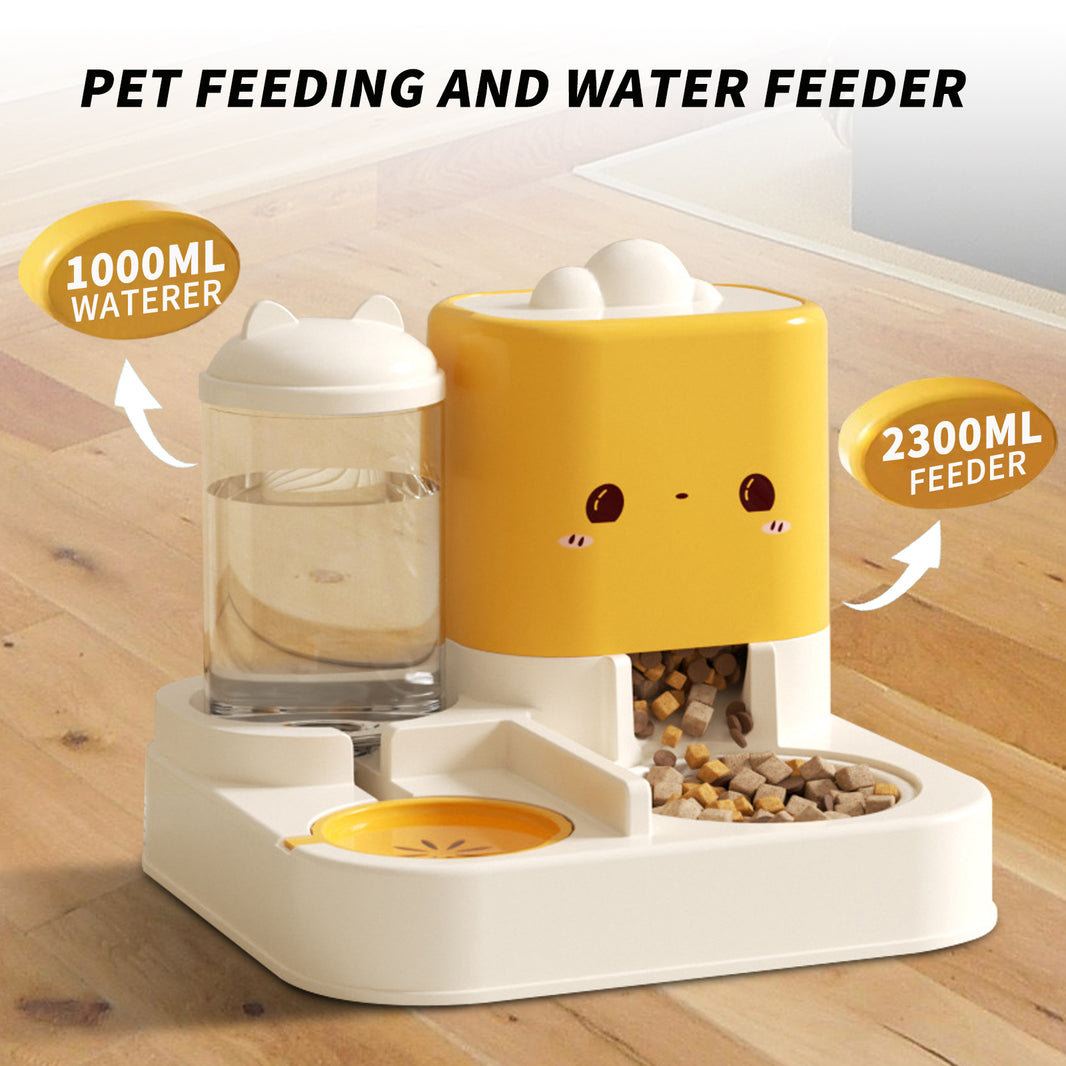Super Cute Pink Cartoon Shaped Pet Feeding And Drinking Device, Filled With Cute Elements, Paired With Thoughtful Large Capacity Design, Easily Solves The Problem Of Pet Hunger And Thirst During Short EX-STOCK Canada