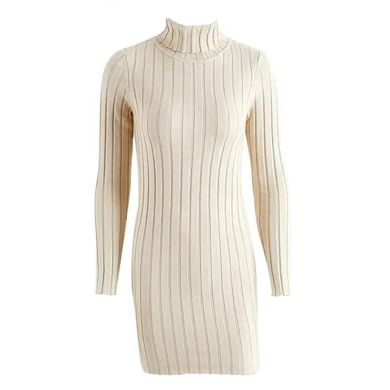 Knitted Mini Slim fit Wool Turtleneck Bodycon Sweater dress - EX-STOCK Canada