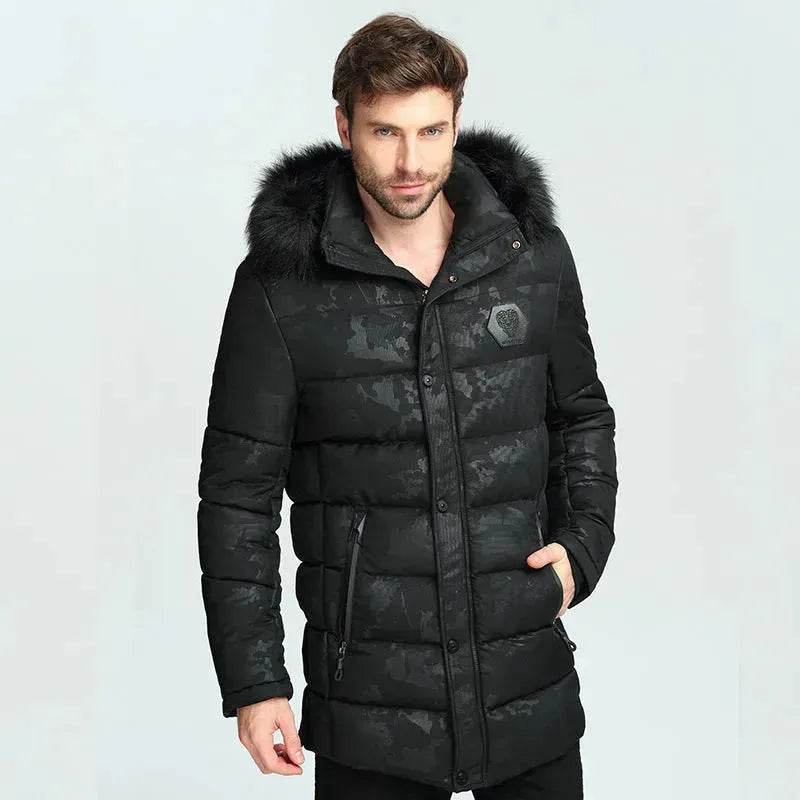 Men's Faux Fur collar Cotton padded Thick Long Puffer Winter Jacket - EX-STOCK Canada