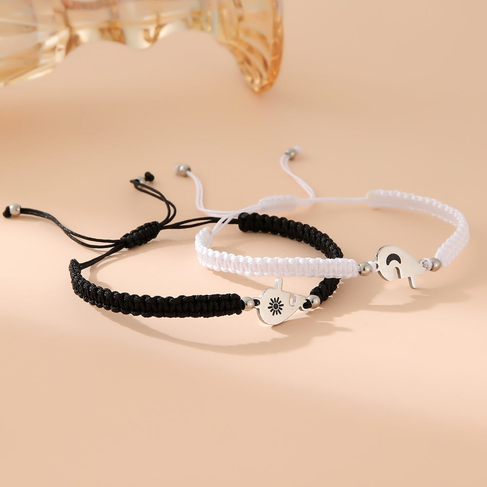 Hand-woven Adjustable Puzzle Love Sun Moon Couple Bracelets - EX-STOCK Canada