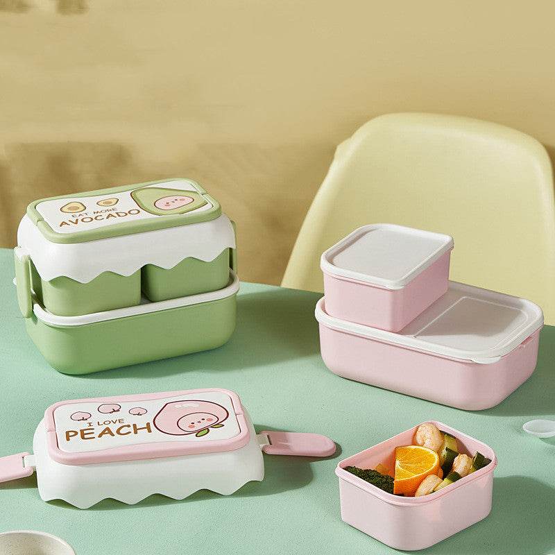 Cute Double Layered Kids Plastic Lunch Box - EX-STOCK Canada