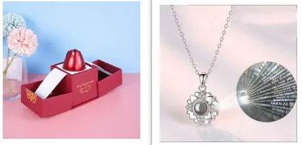 Hot Valentine's Day Gifts Metal Rose Jewelry Gift Box Necklace For Wedding Girlfriend Necklace Gifts - EX-STOCK Canada