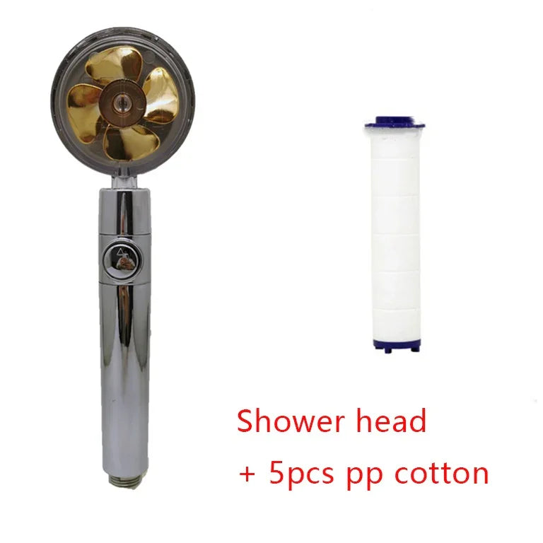 Shower Head Water Saving Flow 360 Degrees Rotating With Small Fan ABS Rain High Pressure Spray Nozzle Bathroom Accessories EX-STOCK Canada