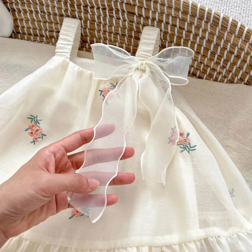 Newborn baby girl Embroidered Mesh Baby Bloomer With Skirt Infant baby Casual dress for baby girl - EX-STOCK Canada