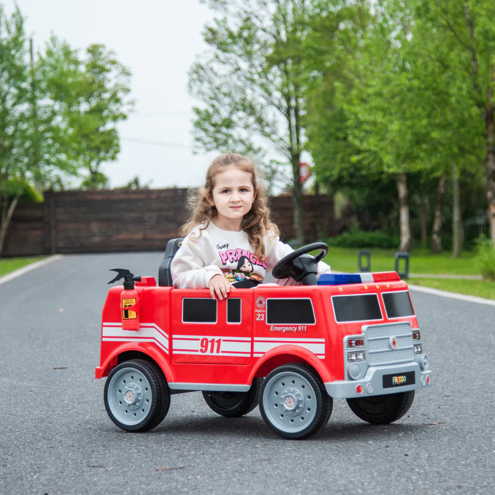 2026 Fire Truck 12V DELUXE Kids Ride On Car with Remote Control