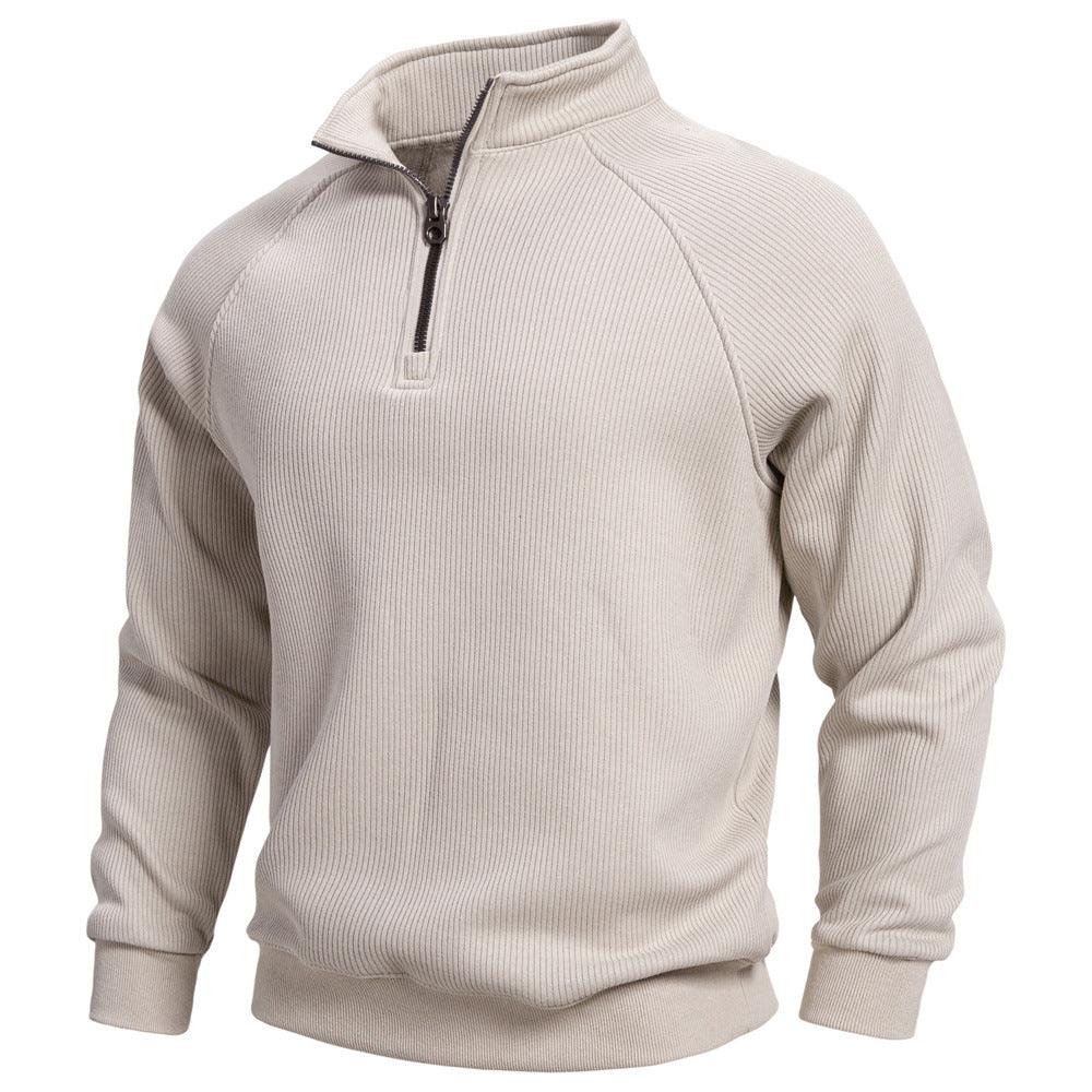 European And American Half Zipper Sweater Stand-up Collar All-match Fleece Men's Sweater Top EX-STOCK Canada