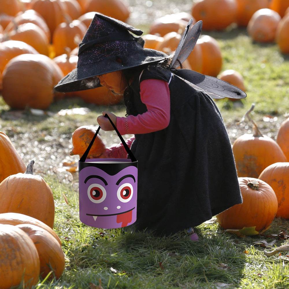 Halloween Candy Bag - Handheld LED Light-up Pumpkin Bag Tube, Halloween Trick-or-Treat Bag - EX-STOCK Canada