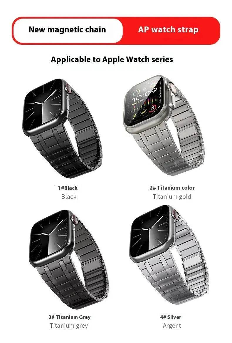 Replaceable Magnetic Metai Chain Watch Strap Suitable for iwatch - EX-STOCK Canada