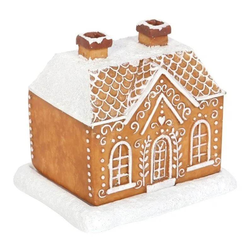 Christmas Snow Top Resin Ginger Cake Cottage Incense Burner - EX-STOCK Canada