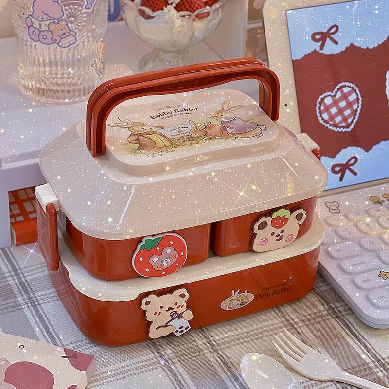 Cute Cartoon Multi-tiered Kids Bento Lunch Box - EX-STOCK Canada