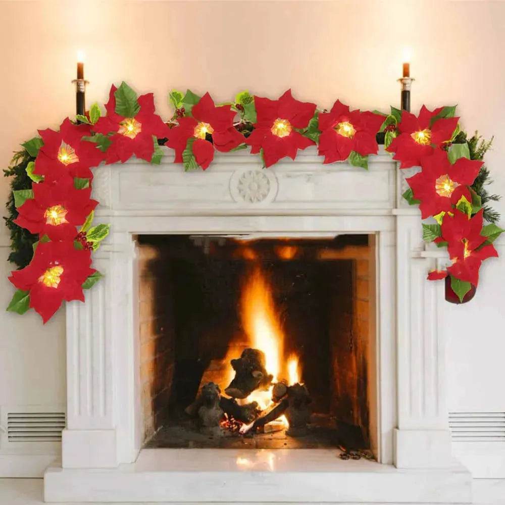 Door Frame Escalator Decoration Red Flower String Lights - EX-STOCK Canada