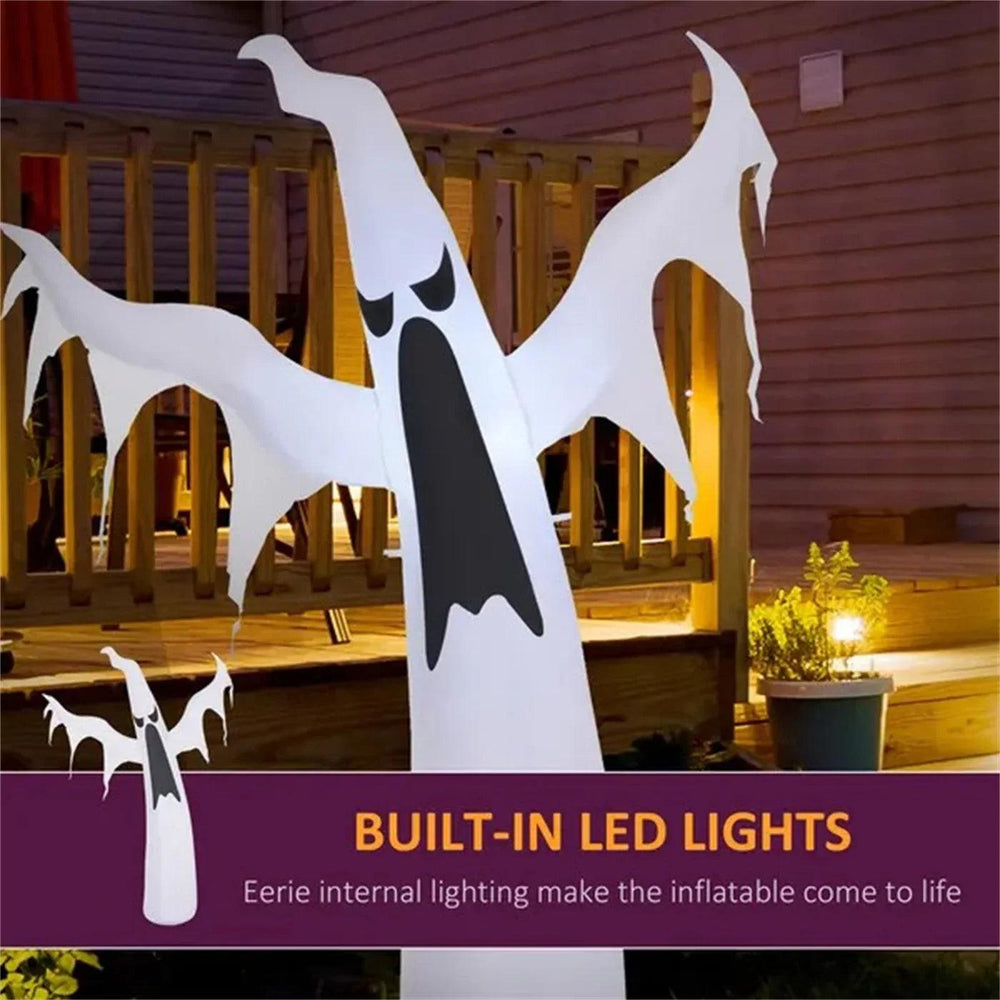 6FT Tall Halloween Inflatable White Ghost, Outdoor Blow Up Yard Decoration With LED Lights For Garden, Lawn, Party, Holiday EX-STOCK Canada
