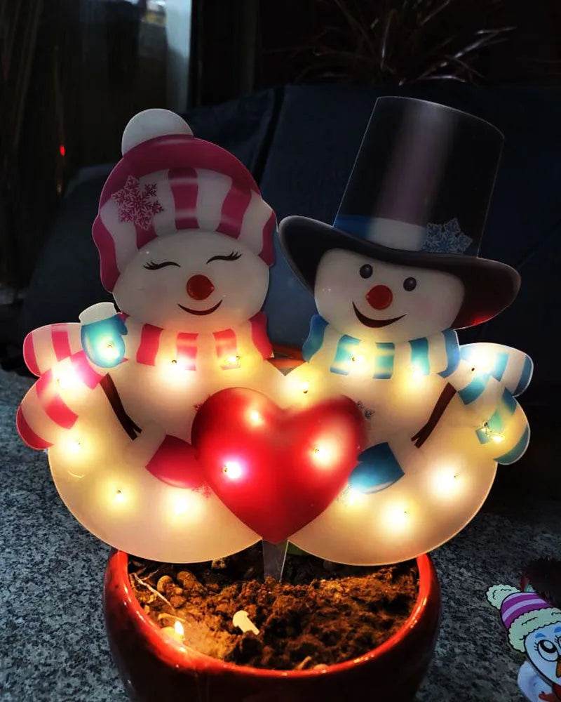 Christmas Scene Decoration With LED Lights Christmas Snowman Ornaments - EX-STOCK Canada