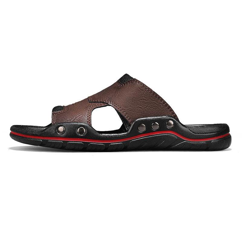 Non-slip Deodorant Men's Sandals Genuine Leather Outdoor Flip Flops EX-STOCK CANADA
