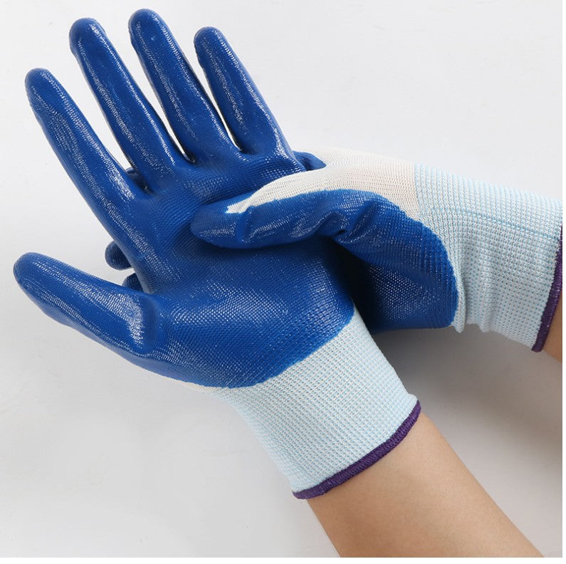 Gants en latex résistants à l'usure imprégnés de nitrile