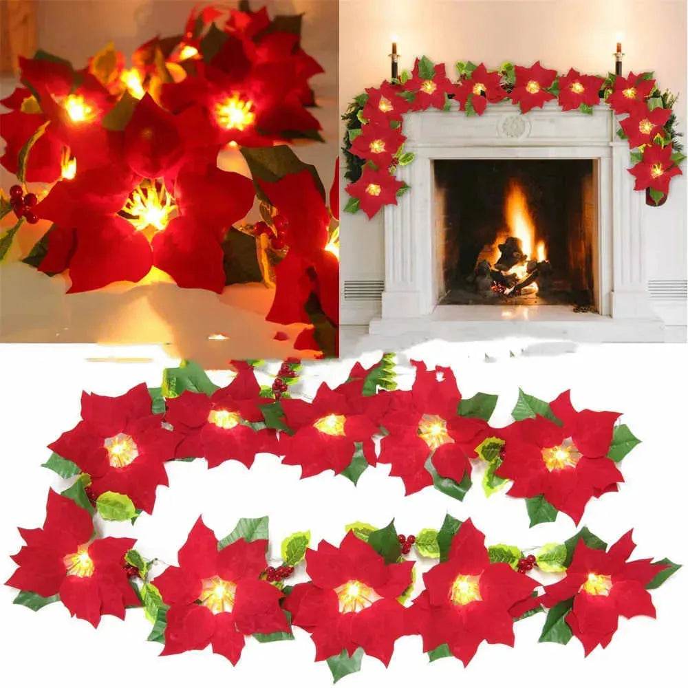 Door Frame Escalator Decoration Red Flower String Lights - EX-STOCK Canada