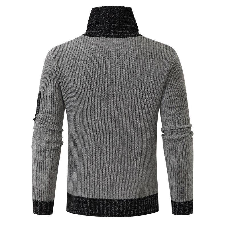 Independent Station Casual Slim Knit Pullover Long-sleeved Scarf Collar Sweater Men's EX-STOCK Canada