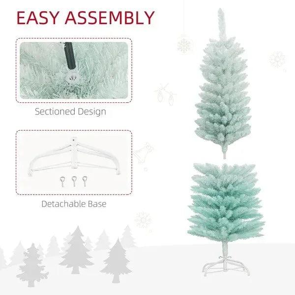 Sapin de Noël en forme de crayon de 1,5 m, sapin de Noël artificiel mince pour la décoration des fêtes de Noël, bleu dégradéEX-STOCK Canada