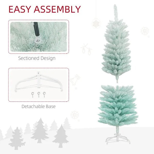 5ft Pencil Christmas Trees, Skinny Artificial Christmas Tree For Xmas Holiday Decor, Gradient Blue EX-STOCK Canada
