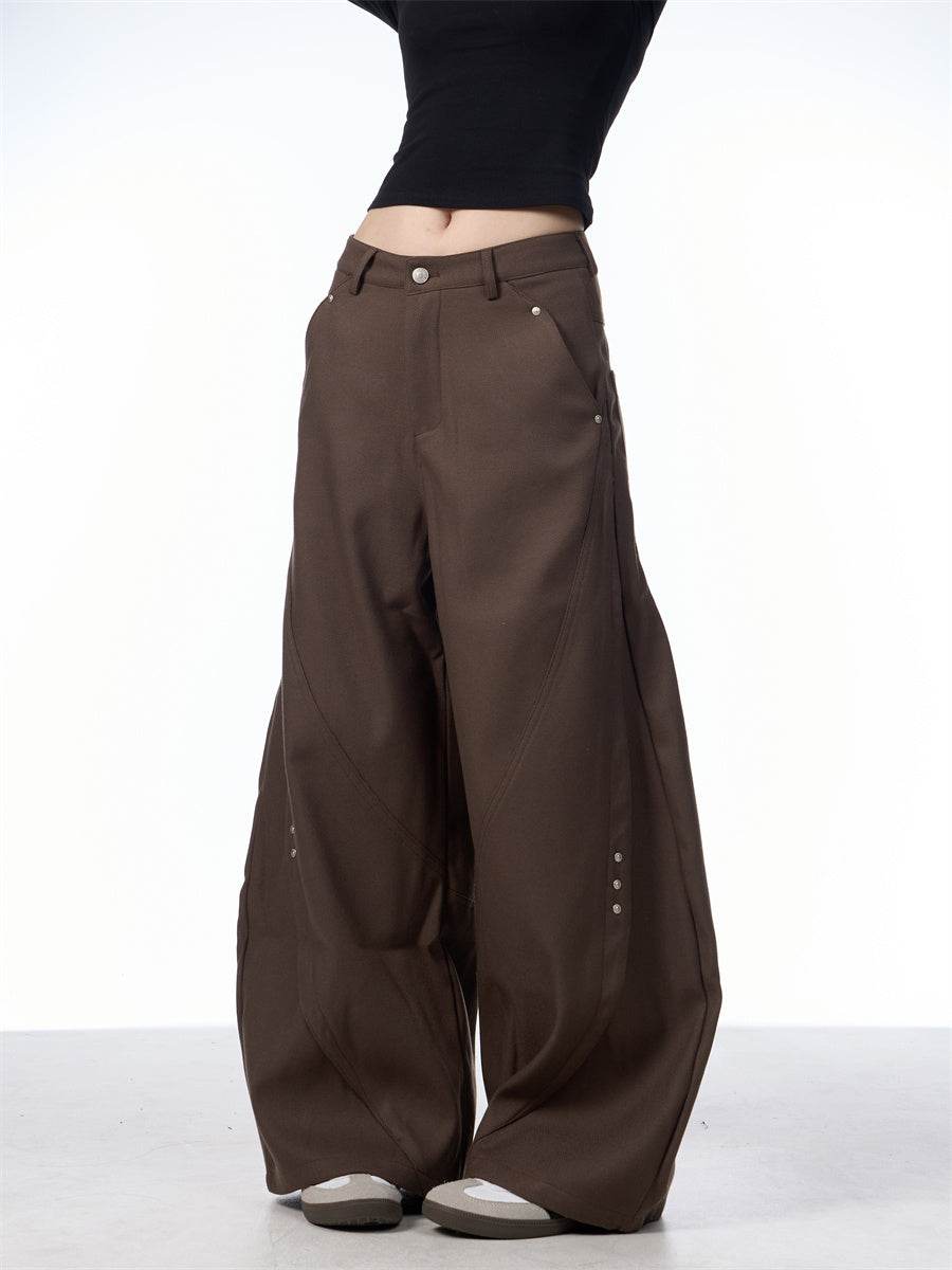 Stitching Machete Casual Pants Women's Wide-leg Trousers - EX-STOCK Canada