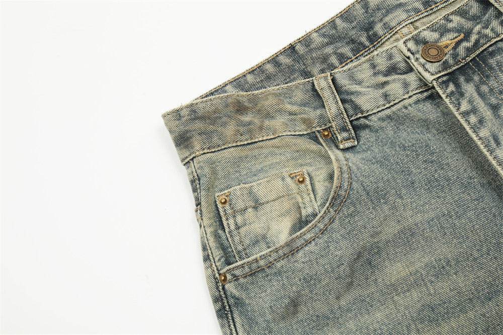 Hole Denim Men Trousers Heavy Industry Washing Jeans - EX-STOCK Canada