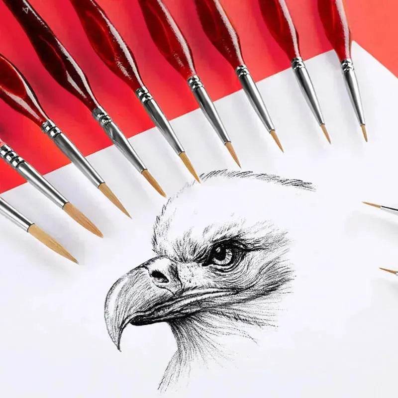 Gouache Oil Painting Watercolor Hand-painted Crochet Pen Paint Brush Miniature and Micro Detail Paint Brush, Triangular Grip Handles Art Brushes For Acrylic Painting - EX-STOCK Canada
