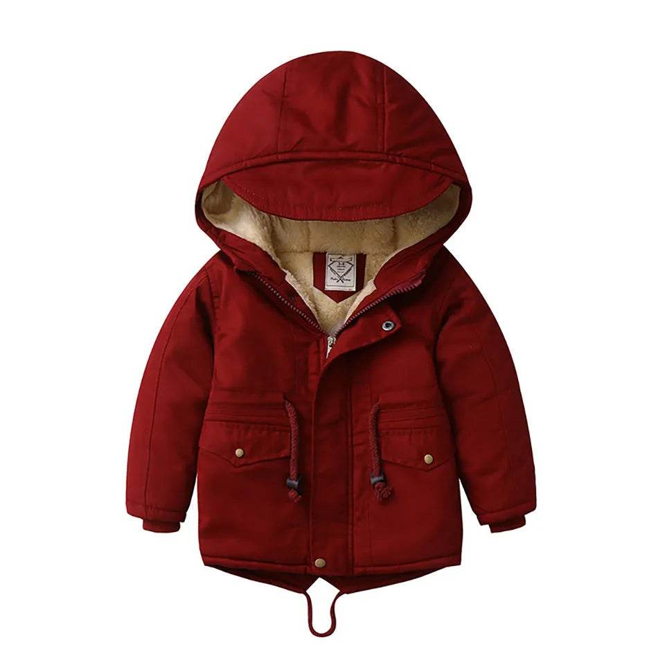 Children Cashmere Hoodie Windproof Winter jacket kids - EX-STOCK Canada