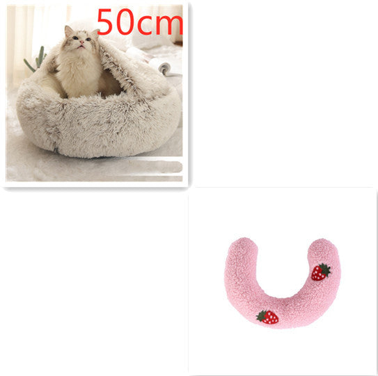 2 In 1 Dog And Cat Bed Pet Winter Bed Round Plush Warm Bed House Soft Long Plush Pets Bed Pet Products EX-STOCK Canada