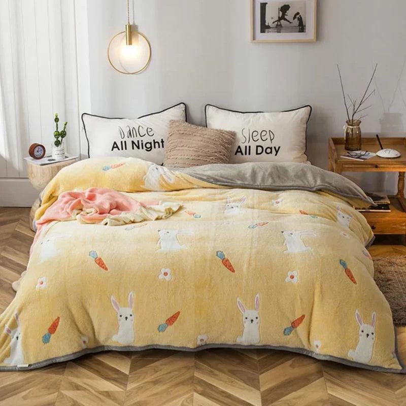Plush Thick Snowflake Duvet Cover Single Piece Flannel EX-STOCK Canada