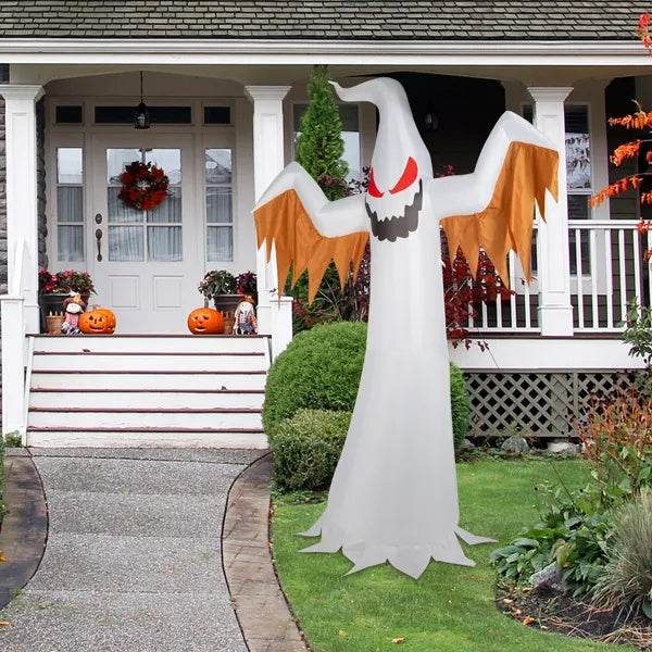 12ft 4pcs LED Lights Giant Scary Ghost Flames And Flashing Red Eyes Inflatable Halloween Decoration - EX-STOCK Canada