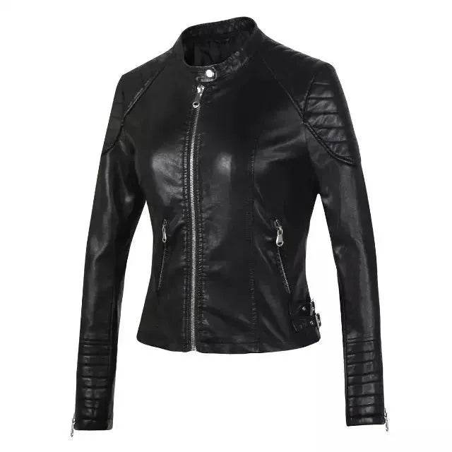 Ladies Fall and Winter Slim fit Leather Jacket Biker Jacket Women - EX-STOCK Canada