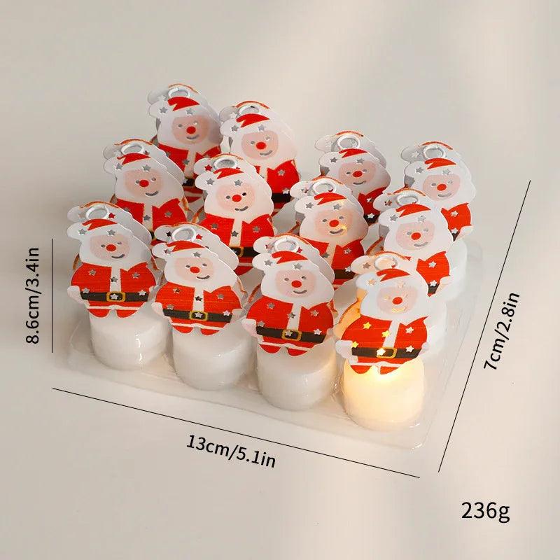 Bougies électroniques LED Lumières Arbres de Noël Père Noël Bonhommes de Neige Bougies Créatives Petites Veilleuses Ornements Décoratifs pour la MaisonEX-STOCK Canada
