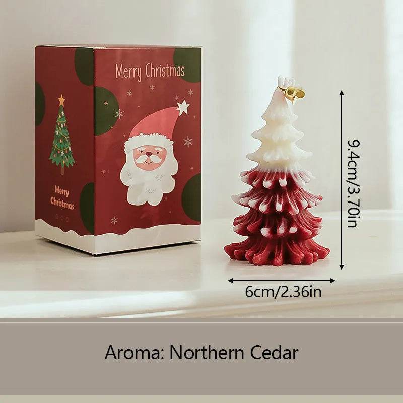 Merry Christmas Candle 3D Xmas Tree Shaped Aromatherapy Candles Ornaments Navidad New Year Party Home Decor Xmas Gift - EX-STOCK Canada