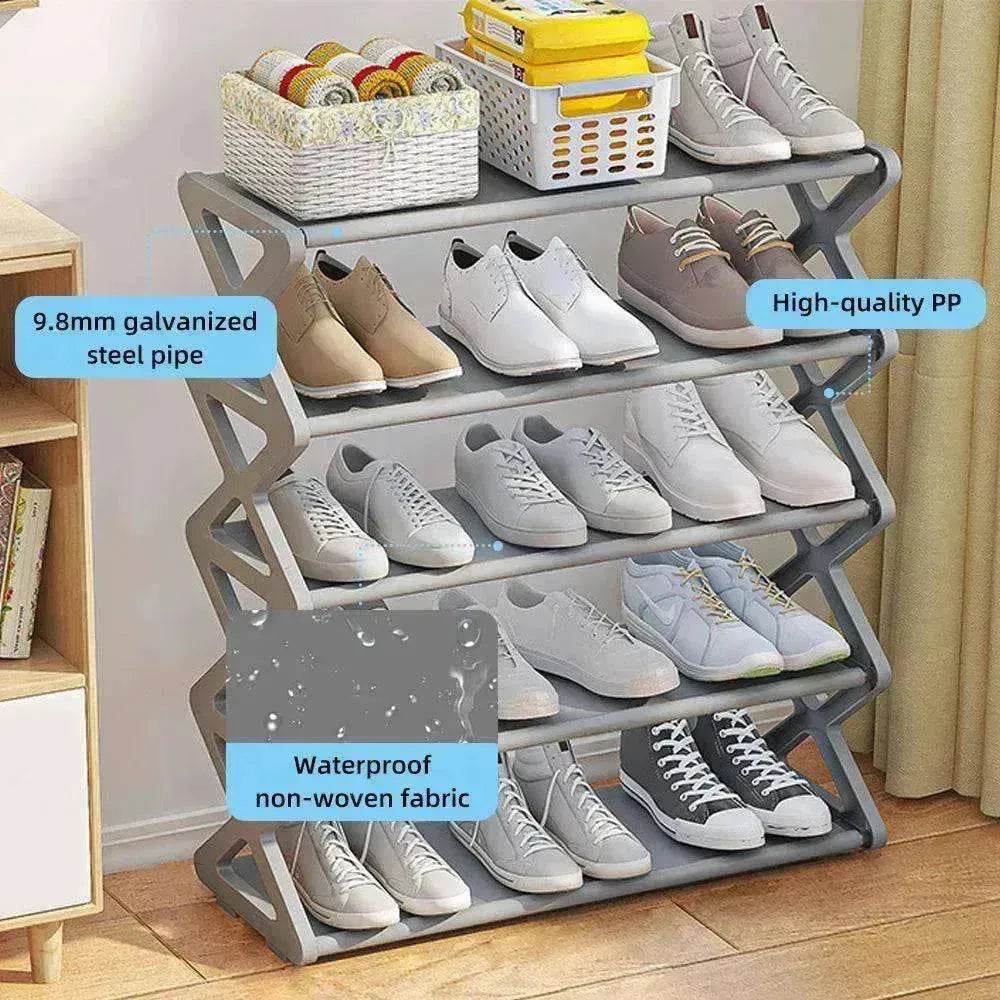 5 Tier X shaped Simple & stylish Shoe Rack Storage - EX-STOCK Canada