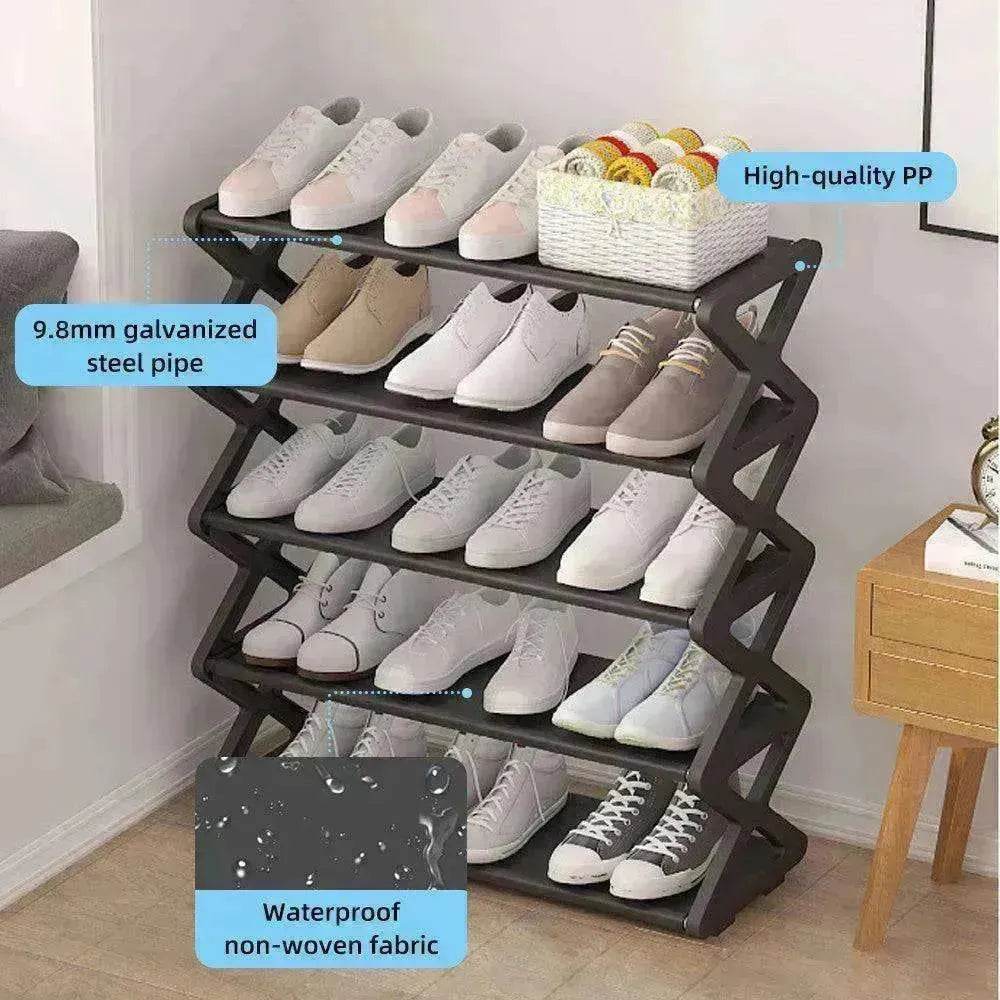 5 Tier X shaped Simple & stylish Shoe Rack Storage - EX-STOCK Canada