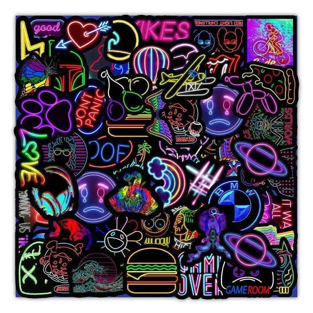 50 New Neon Stickers Car Trunk Phone Water Cup Decoration Stickers - EX-STOCK Canada