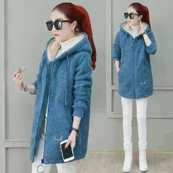 Women Faux fur coat and Jacket Autumn Winter Coat Cardigan wool coat warm coats for women - EX-STOCK CANADA