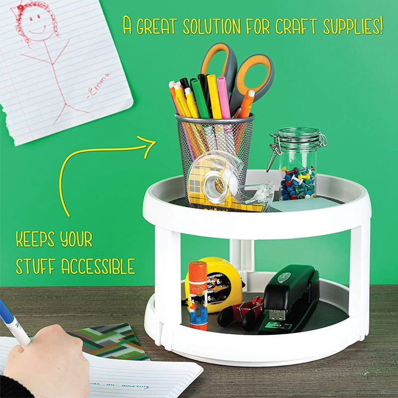 Two Level Storage Turntable - Multi Level Rotary Kitchen Spice Manager for Cabinets, Pantries, Bathrooms, Refrigerators EX-STOCK Canada