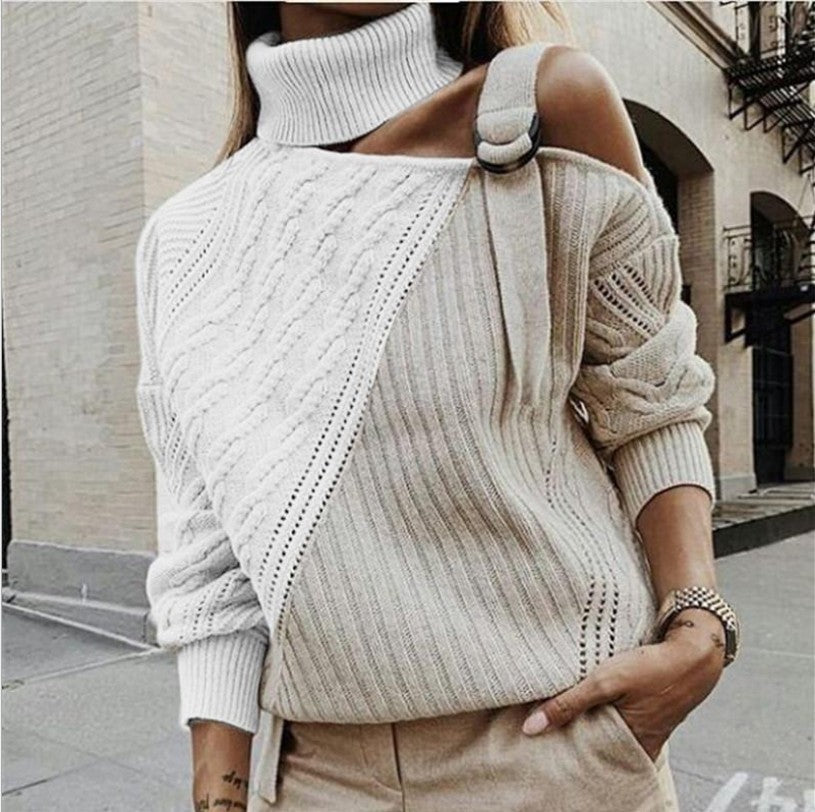 Winter women sweater leopard stitching sweater | EX-STOCK product gallery photo 4