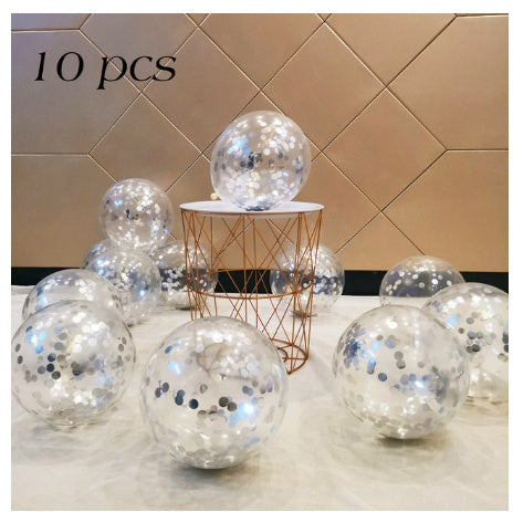 Sequined Latex Balloons for Birthday & Wedding Decorations – 12 Inch Colorful Party Balloons