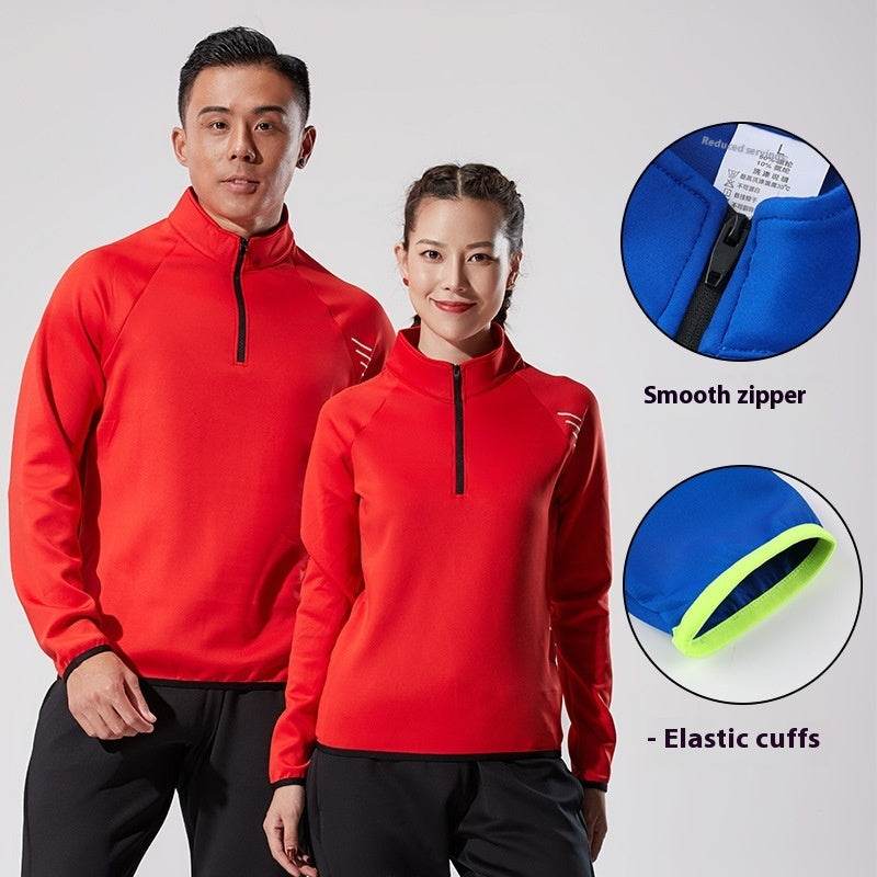 Half Zipper Long Sleeve Workout Top Outdoor Running Quick-drying Gym Shirt - EX-STOCK Canada